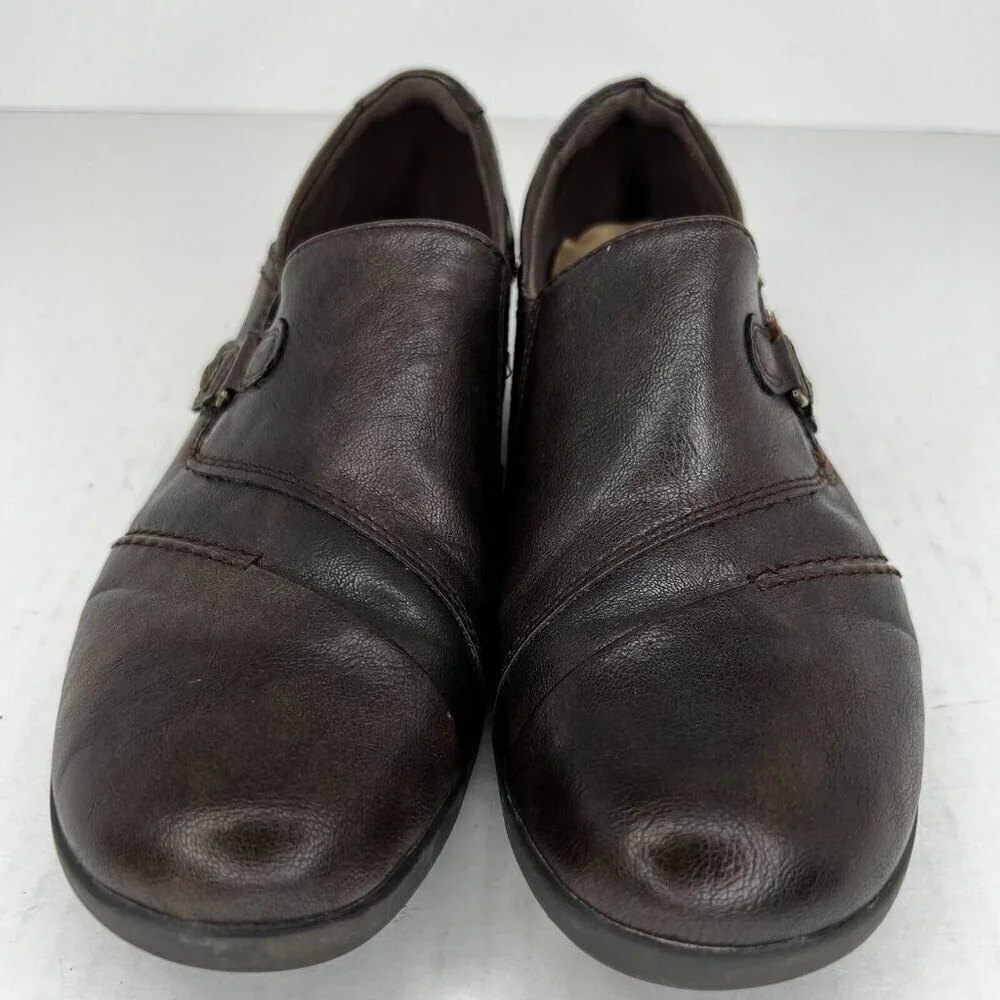 Earth Spirit Womens 25033100 Brown Gelron Cushion Leather Size 9.5 Slip-On Shoes